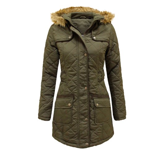 women's quilted parka coats