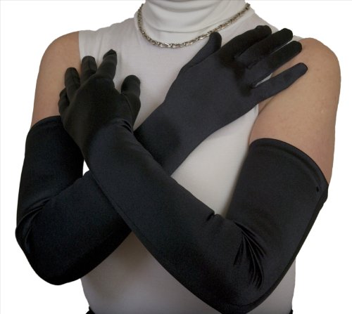 ladies black evening gloves