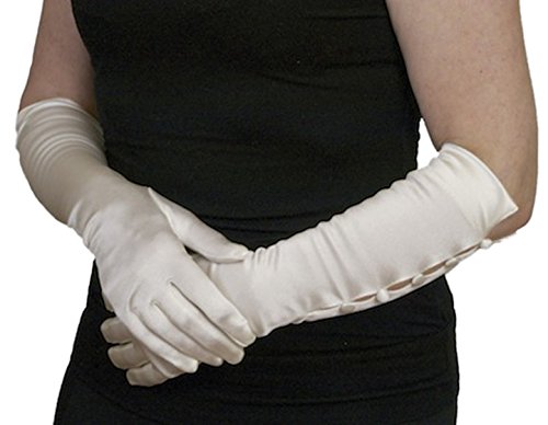 long satin evening gloves