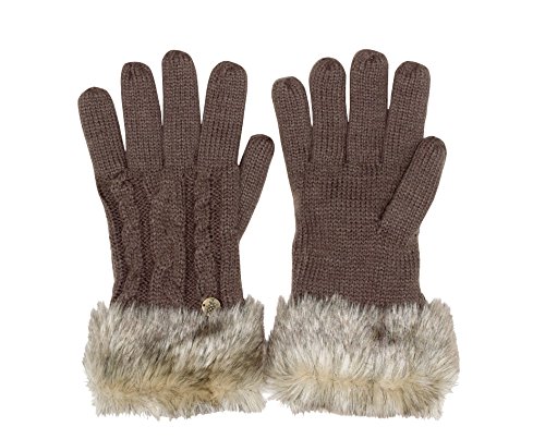 ladies brown knitted gloves