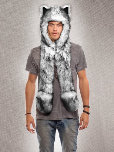 faux fur hat with scarf