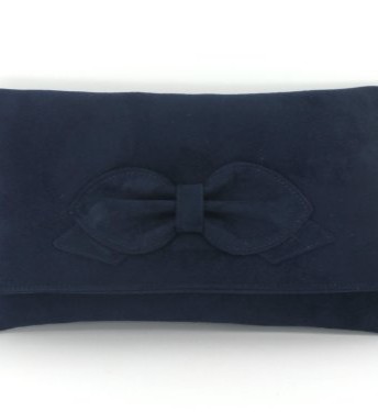 navy blue satin clutch bag