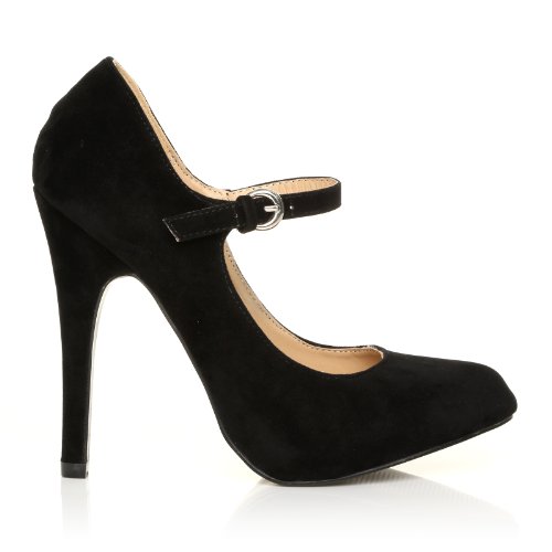 black high heel mary janes