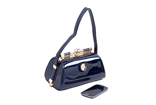 navy blue patent handbags