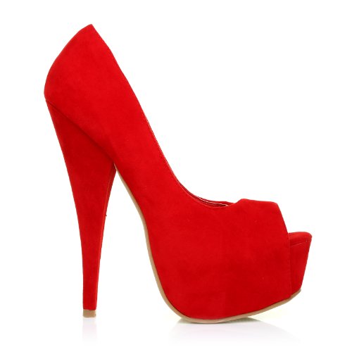 red suede heels uk