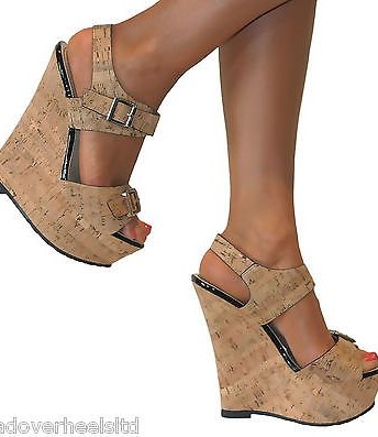 high heel cork sandals