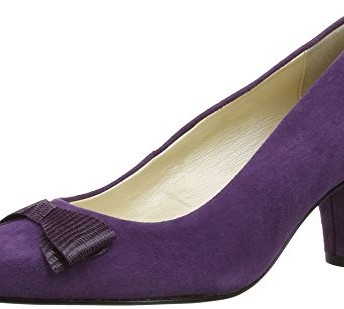 purple suede court shoes