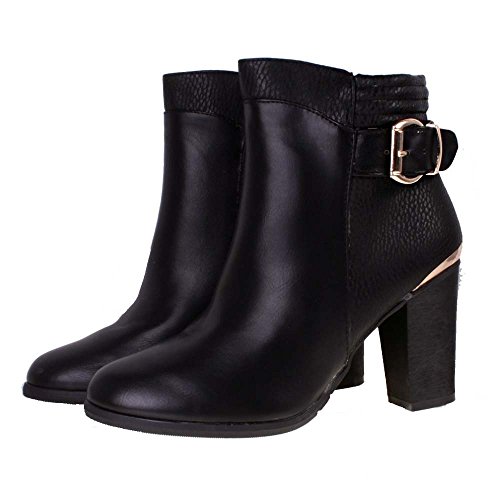 black ankle boots gold buckle \u003e Up to 