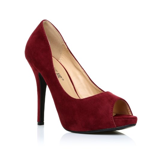 burgundy high heels uk