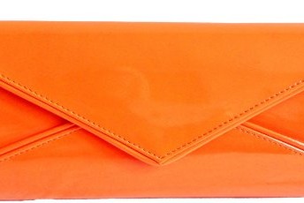 bright orange clutch bag