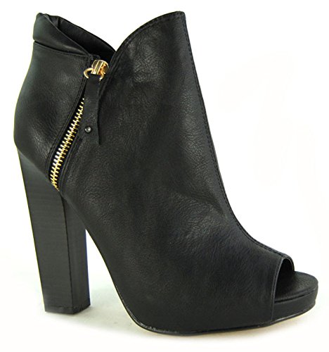 black peep toe shoe boots uk