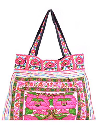 Colourful Thai Flower Woven & Embroidered Tote handbag for Women ...