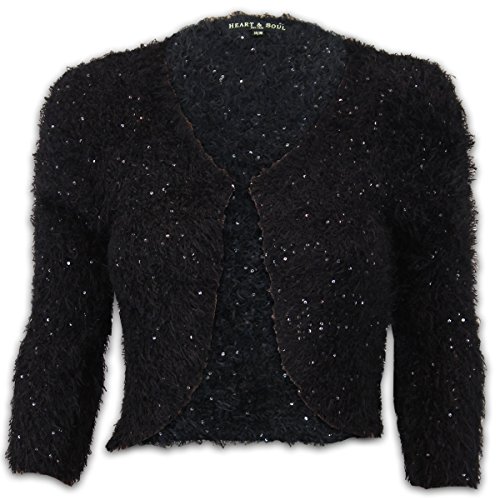 Ladies Mohair Cardigans ILT182 Black UK 10 - Top Fashion Shop