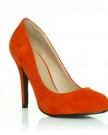 HILLARY-Orange-Faux-Suede-Stilleto-High-Heel-Classic-Court-Shoes-Size-UK-4-EU-37-0-0